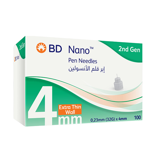 بي دي ابر قلم الانسولين 4مم نانو الجيل الثاني