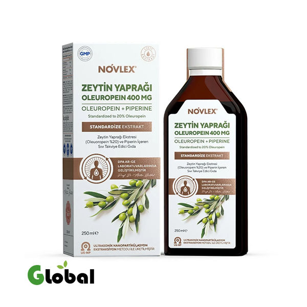 نوفليكس® مستخلص أوراق الزيتون - أوليوروبين (مستخلص أوراق الزيتون) وبيبيرين (مستخلص الفلفل الأسود) 250 مل