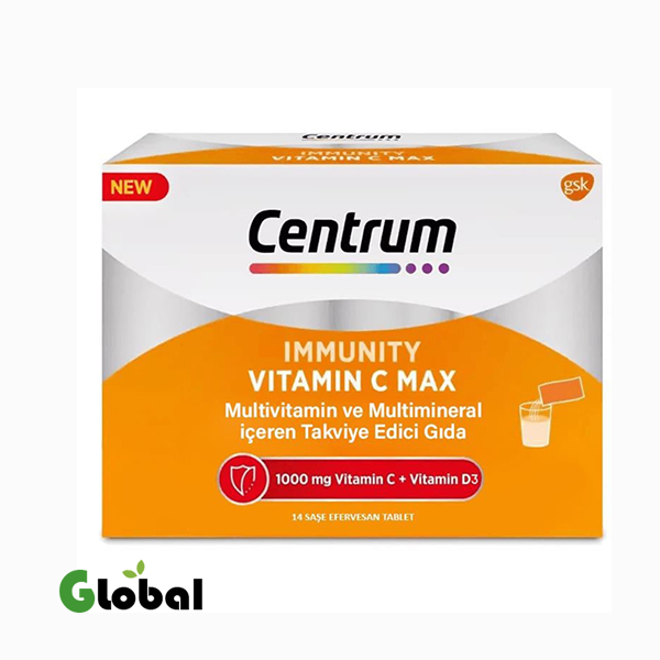 سنتروم فيتامين C ماكس للمناعة – 14 ظرف (بودرة فوارة)