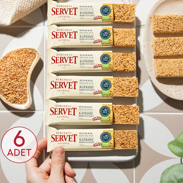 لوح سمسم مكرمل خالي من السكر 20 جرام (عبوة من 6 قطع)