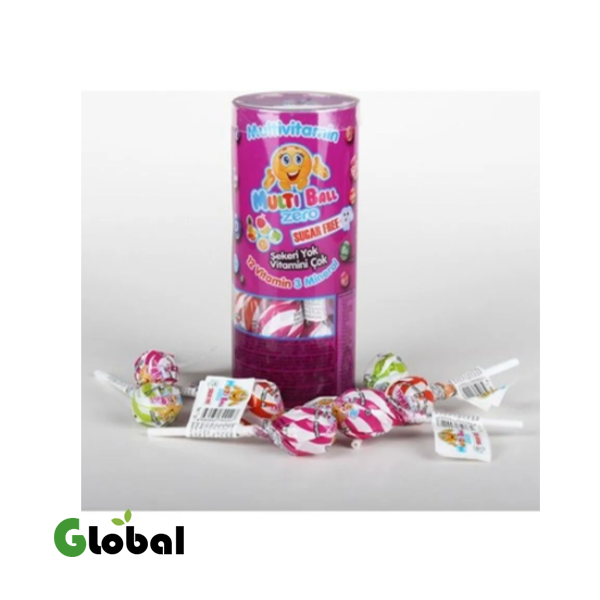 ملتيبول زيرو – مصاصة متعددة الفيتامينات خالية من السكر – 15 قطعة