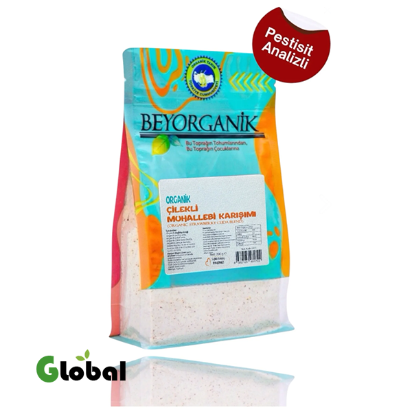 بيورغانيك مزيج مهلبية الفراولة العضوي 200غ (خالي من السكر) (تم اختبار المبيدات والأفلاتوكسين)