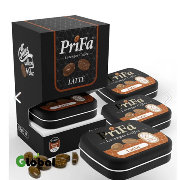 أقراص قهوة بريفا | لاتيه | خالية من السكر | نباتية | قهوة للطوارئ | قهوة حقيقية قابلة للذوبان 4X25