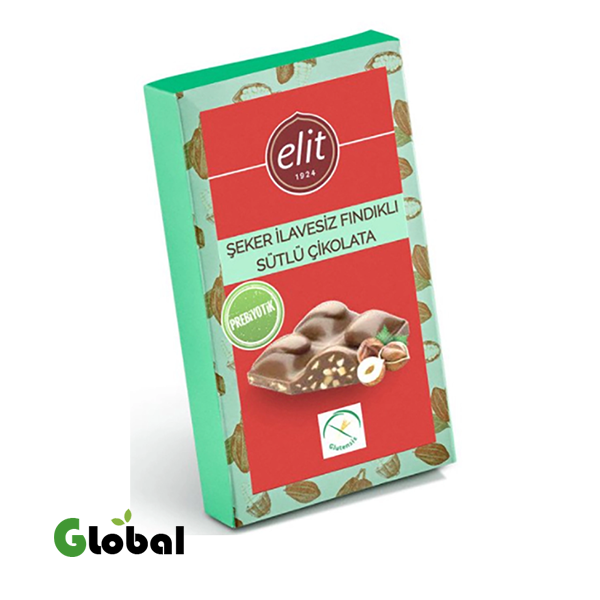 شوكولاتة بالحليب والبندق، خالية من السكر ومُدعمة بالبريبايوتيك 60 غرام خالية من الجلوتين