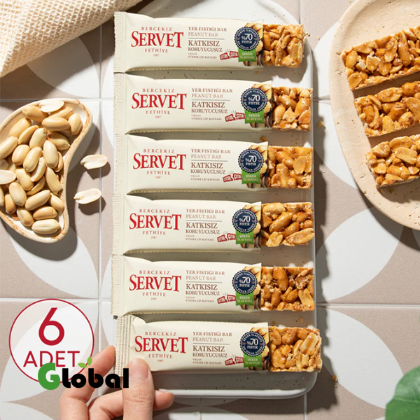 بار فول سوداني مقرمش خالي من السكر 20 غ (عبوة من 6 قطع