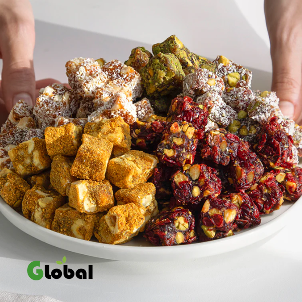 راحة الحلقوم مزدوجة التحميص خالية من السكر بخمس نكهات مع الزرشك - 400 جرام