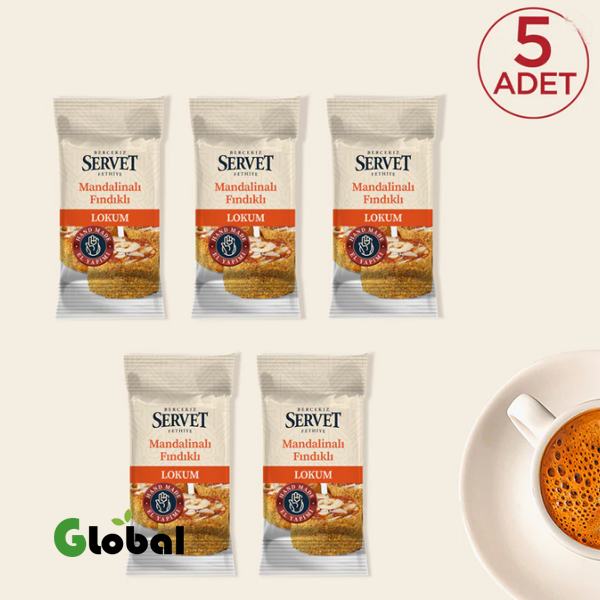 لُقيمات تركية بالبرتقال المندليني والفندق خالية من السكر 20غ 5 عبوات